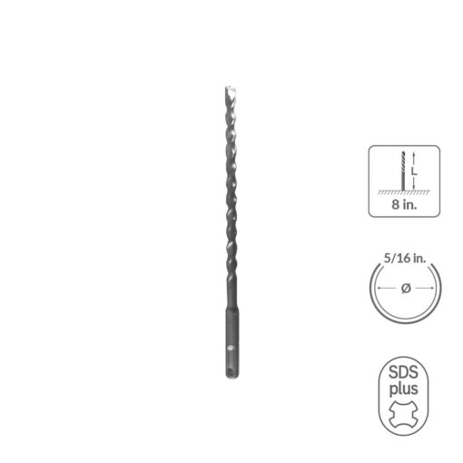 31225 -  SABERCUT 5/16 in. x 8 in. SDS PLUS 2-Cutter Carbide Tip Concrete Drill Bit