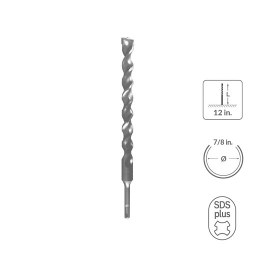 31237 -  SABERCUT 7/8 in. x 12 in. SDS PLUS 2-Cutter Carbide Tip Concrete Drill Bit