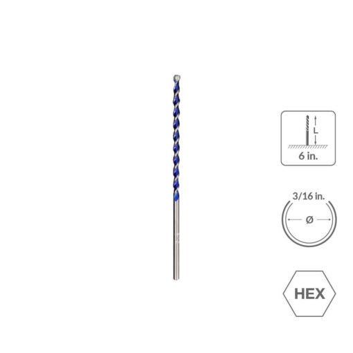 31344 - SABERCUT 3/16 in. x 6 in. 4-Cutter MultiMaterial Drill Bit